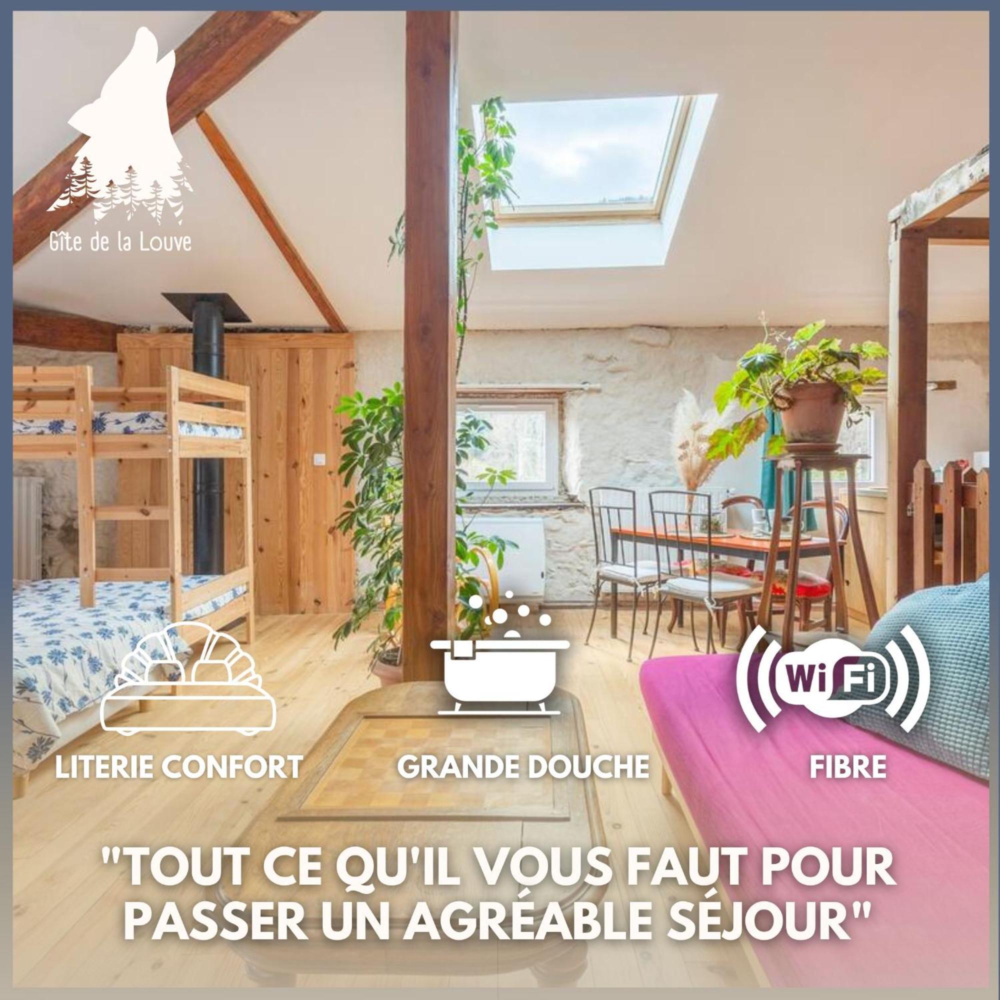 Chambre Triple Deluxe - Gite De La Louve Fougax-et-Barrineuf Exteriör bild